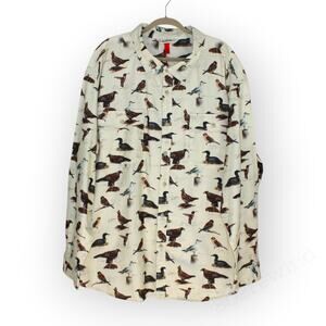 3XL TALL New Woolrich x Target Bird Motif Flannel Outdoor Camping Ornithologist